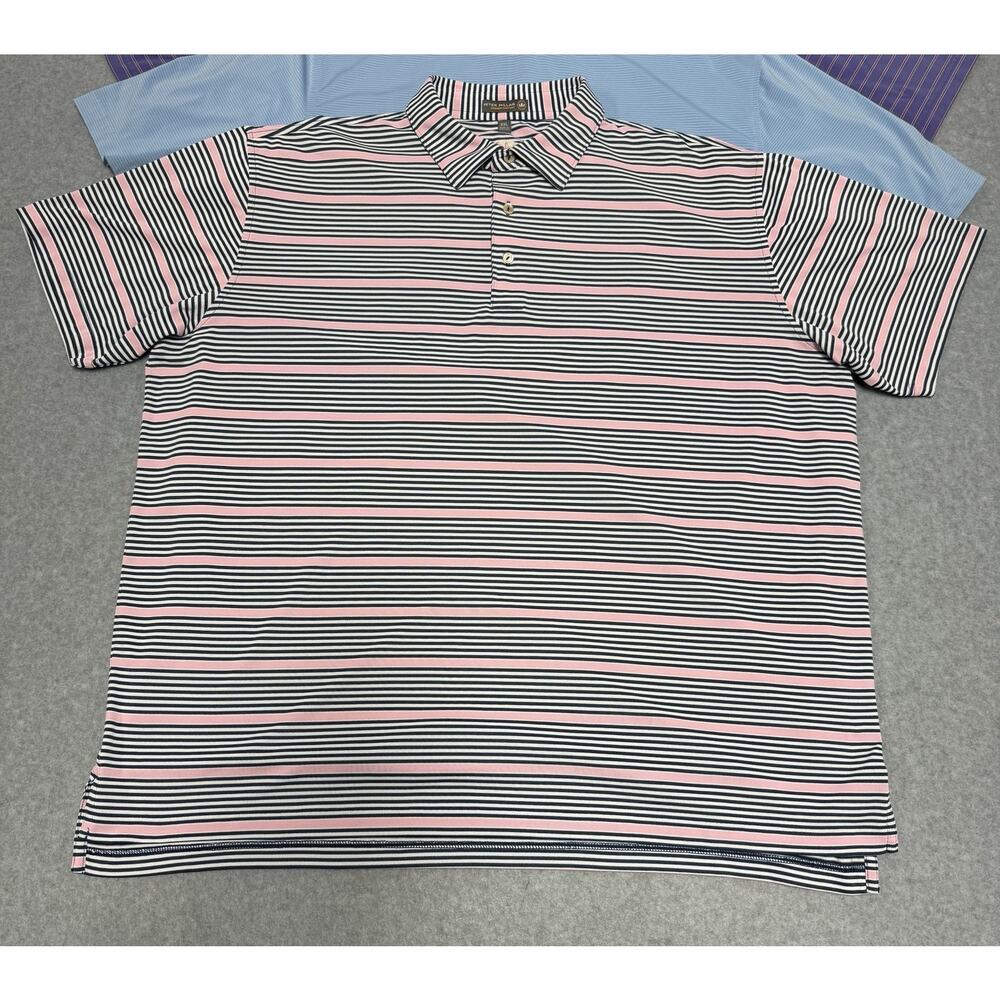 Peter Millar Summer Comfort Lot of 3 Golf Performance Polo Shirts Men’s XL & XXL - Picture 2 of 16